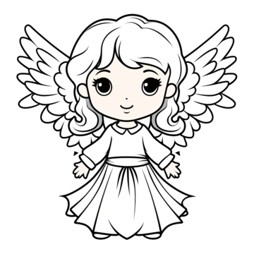 Coloring book or page for kids christmas angel black and white vector illustration christmas coloring kids coloring png transparent image and clipart for free download