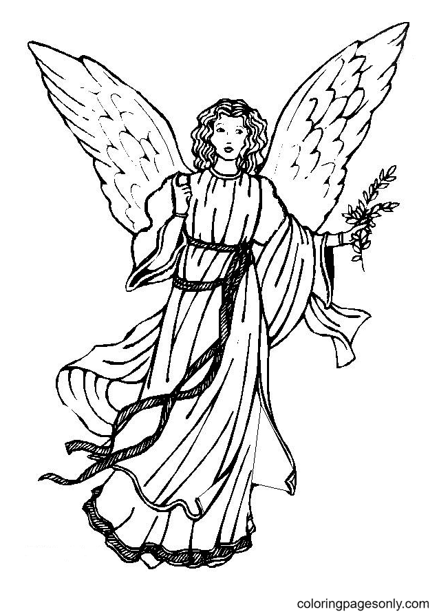 Christmas angel free coloring page