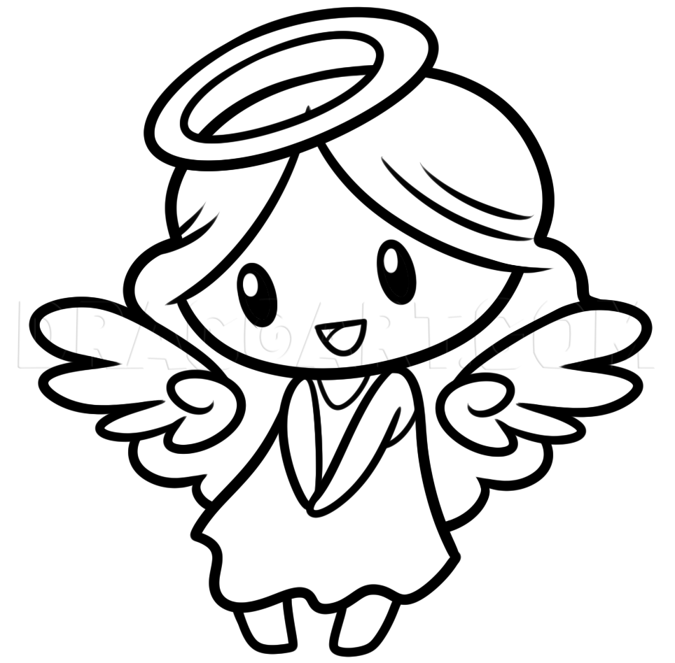 Drawing a chibi angel step by step drawing guide by dawn angel coloring pages coloring pages angel drawing