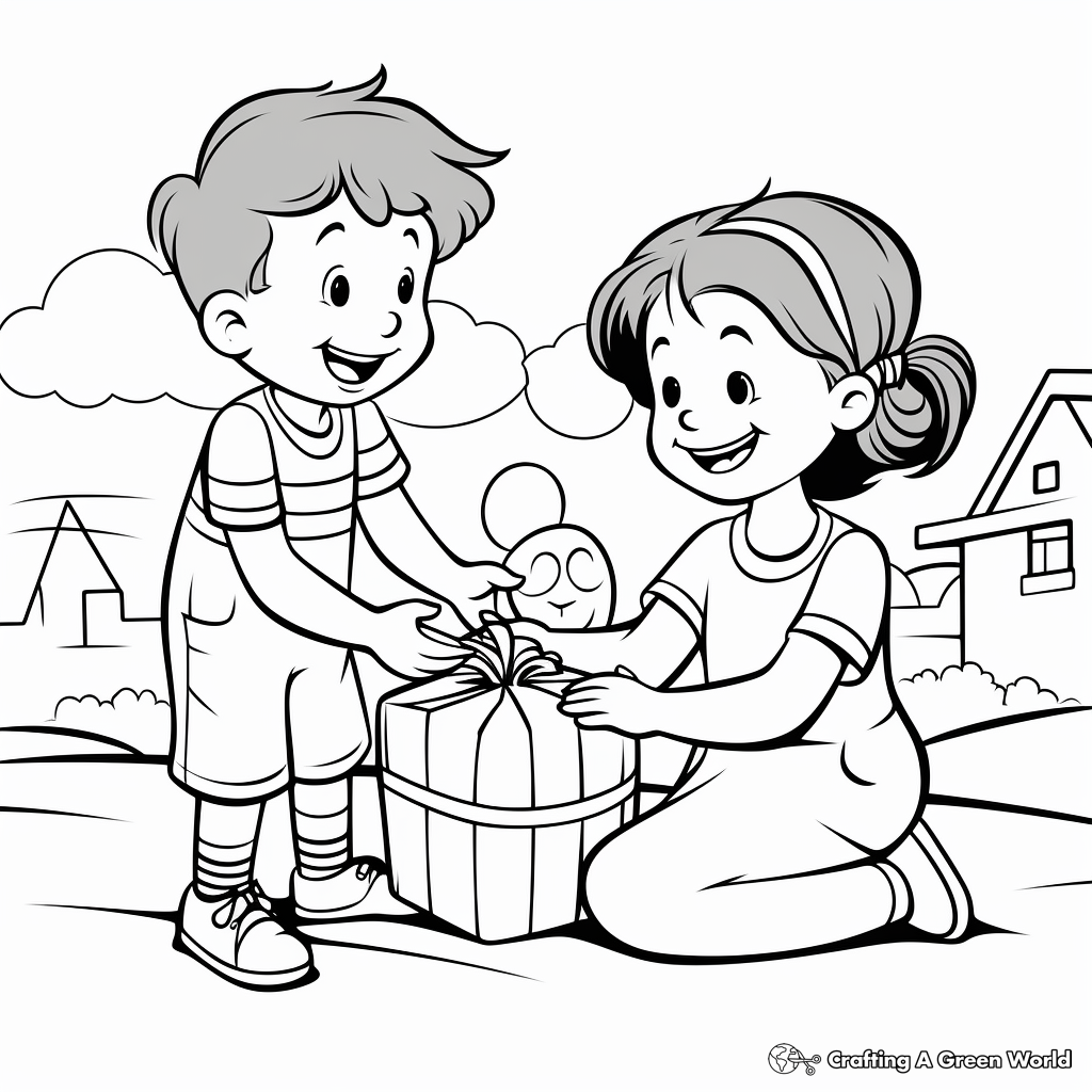 Giving coloring pages