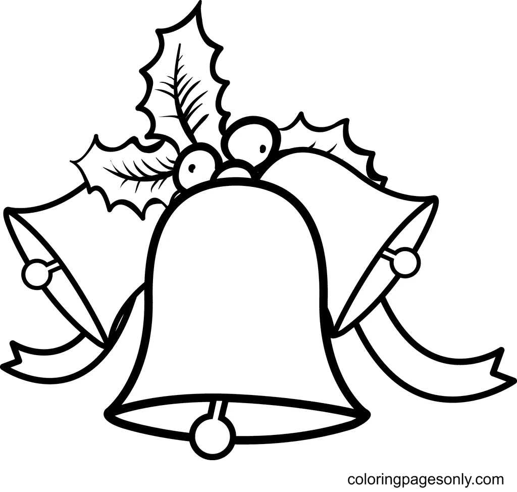 Christmas bells coloring pages printable for free download