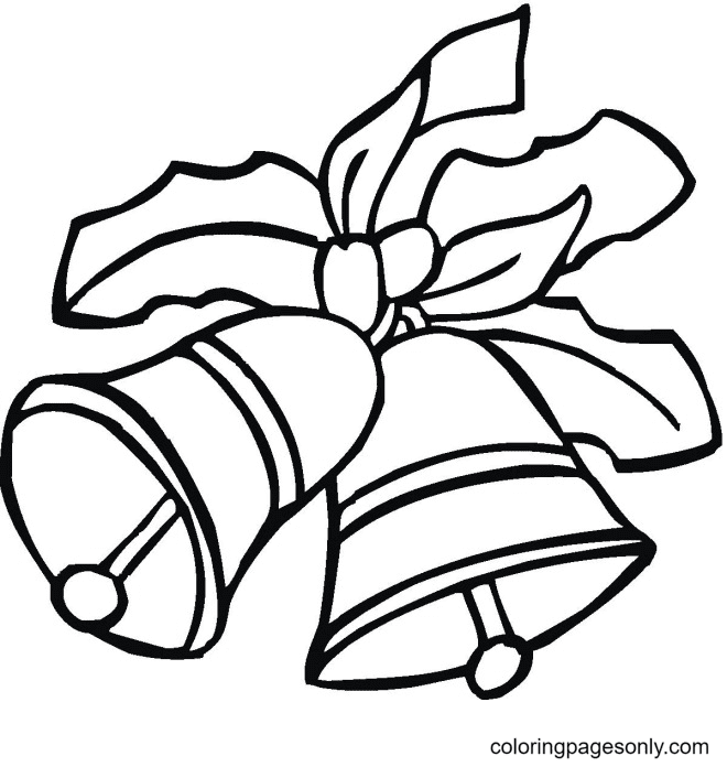 Christmas bells printable coloring page