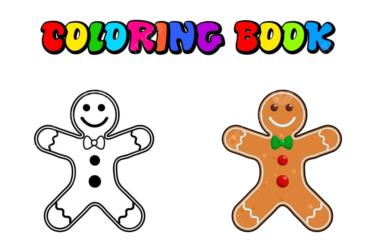 Decorated pages of christmas baking gingerbread man coloring book vector christmas drawing book drawing rat drawing png and vector with transparent background for free download