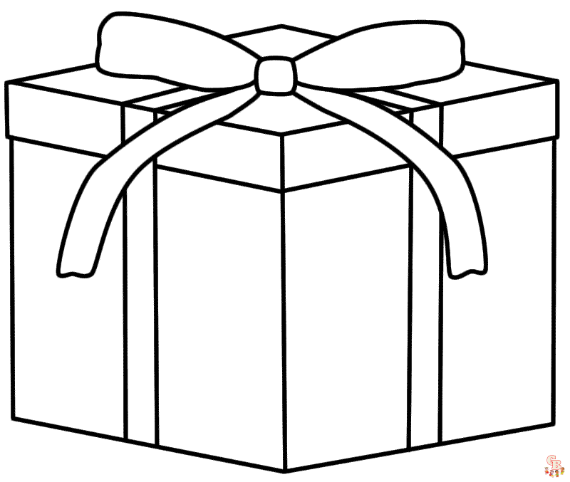 Gift box coloring pages