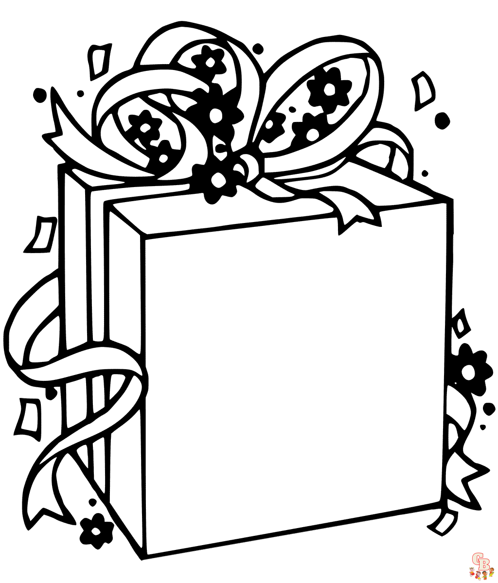 Gift box coloring pages