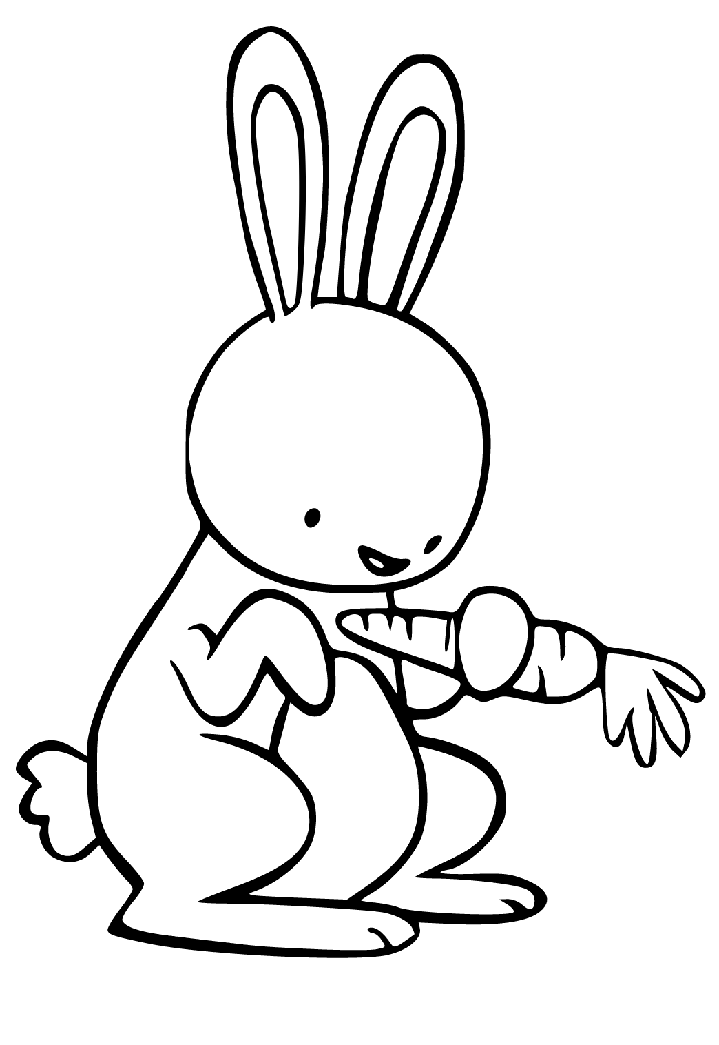 Free printable rabbit simple coloring page for adults and kids