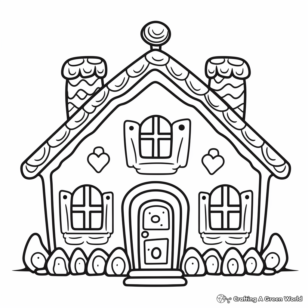 Gingerbread house coloring pages