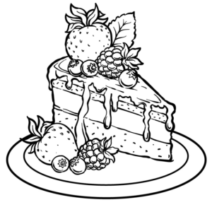 Cake coloring pages printable for free download