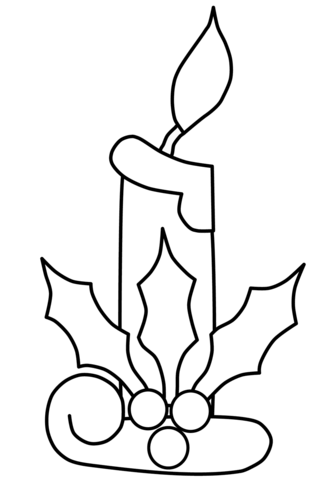 Christmas candle coloring page free printable coloring pages