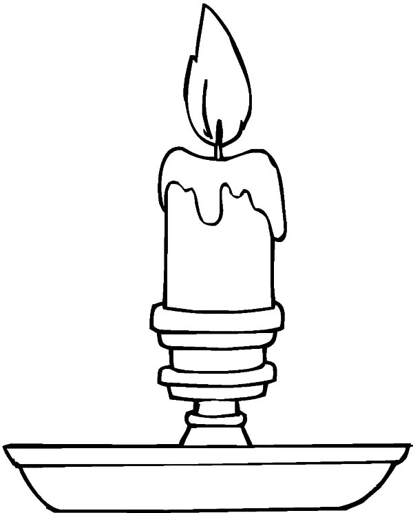Simple christmas candle coloring pages