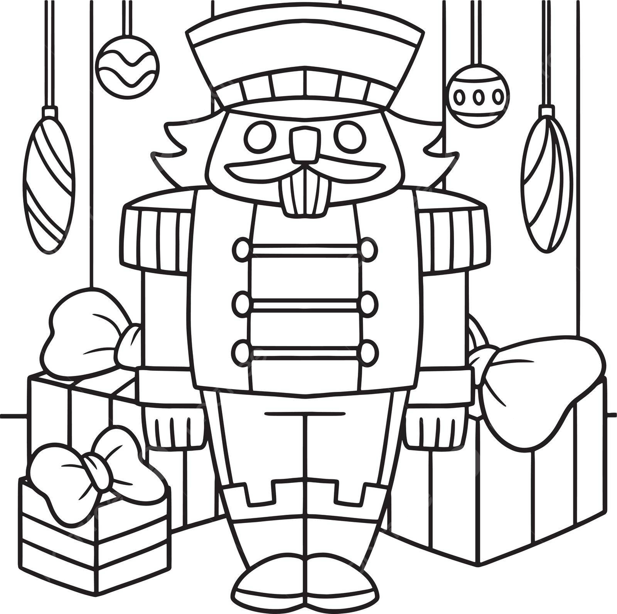 Nutcracker coloring page for kids jolly hand drawn kris kringle vector ring drawing kid drawing nut drawing png and vector with transparent background for free download