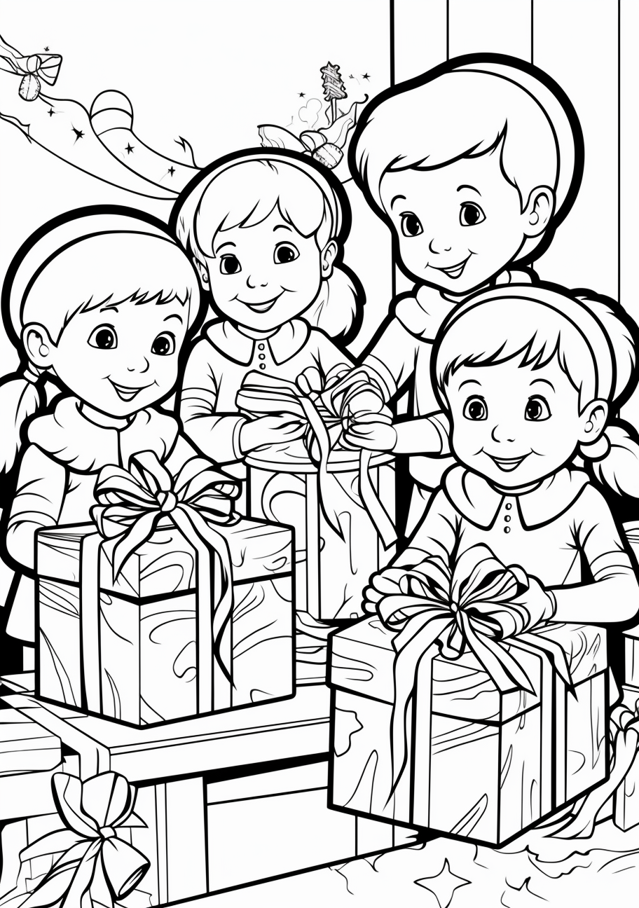 Elves preparing christmas presents