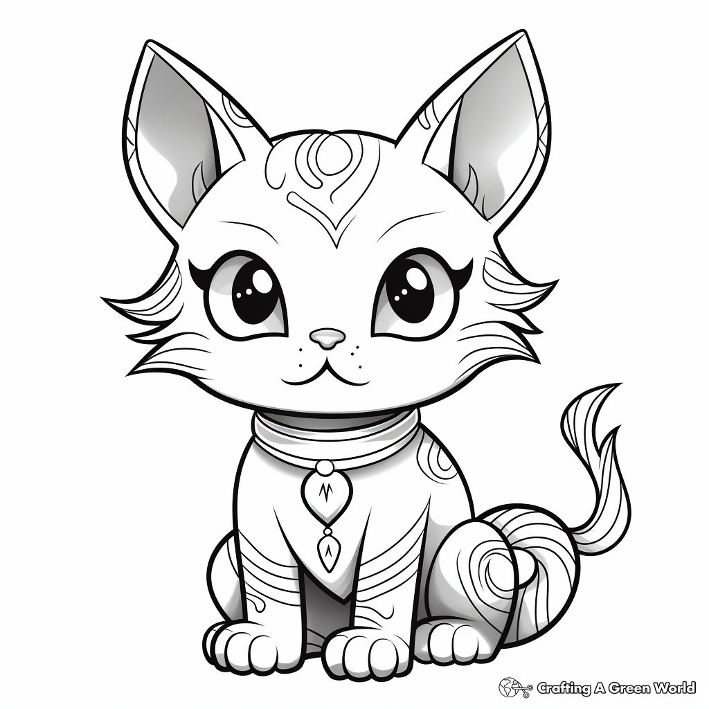 Rainbow cat coloring pages