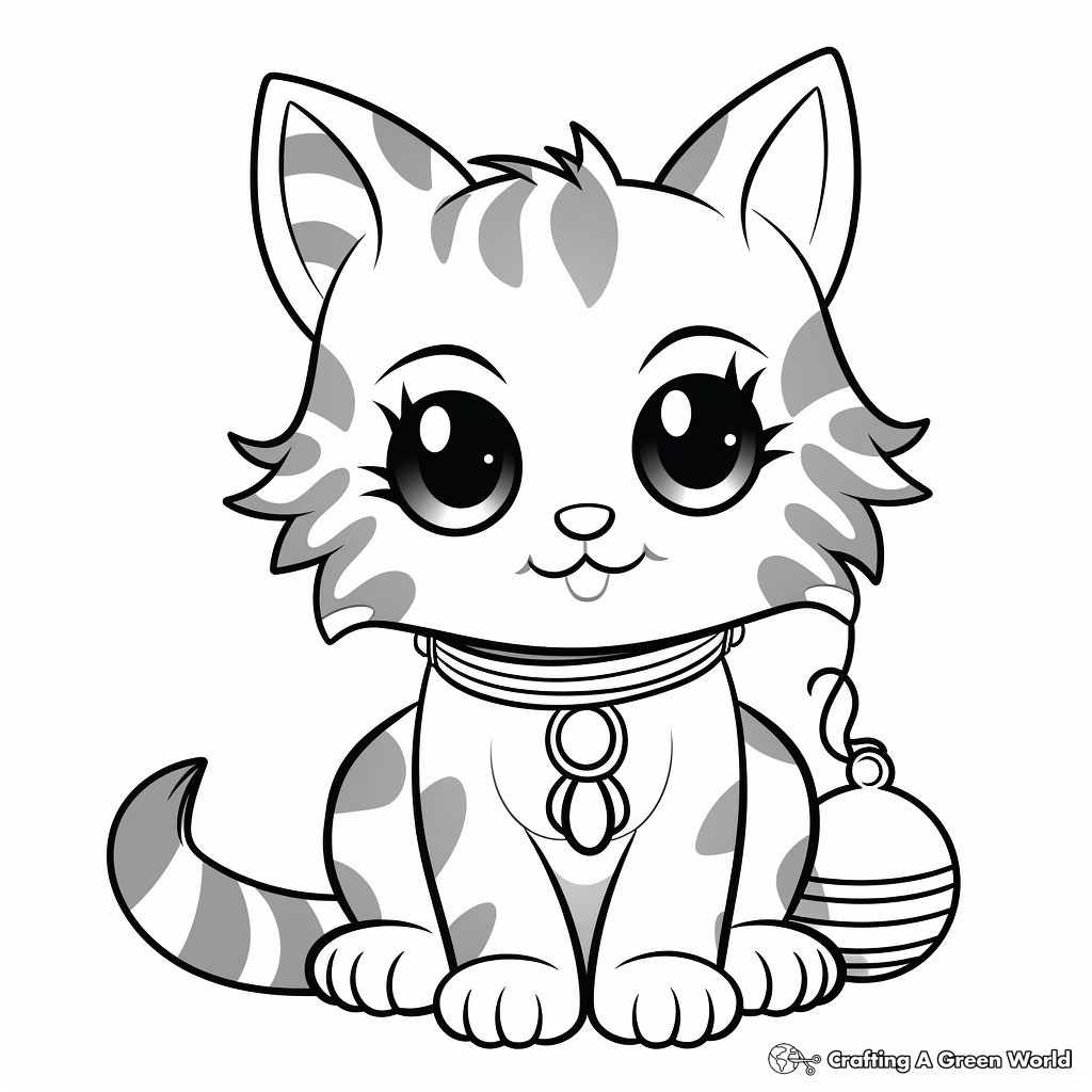 Christmas cat coloring pages