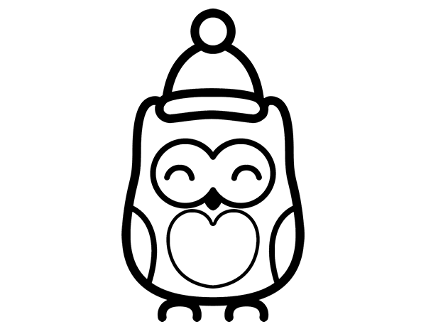 Christmas owl coloring page