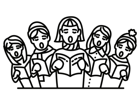 Christmas carolers coloring page free printable coloring pages