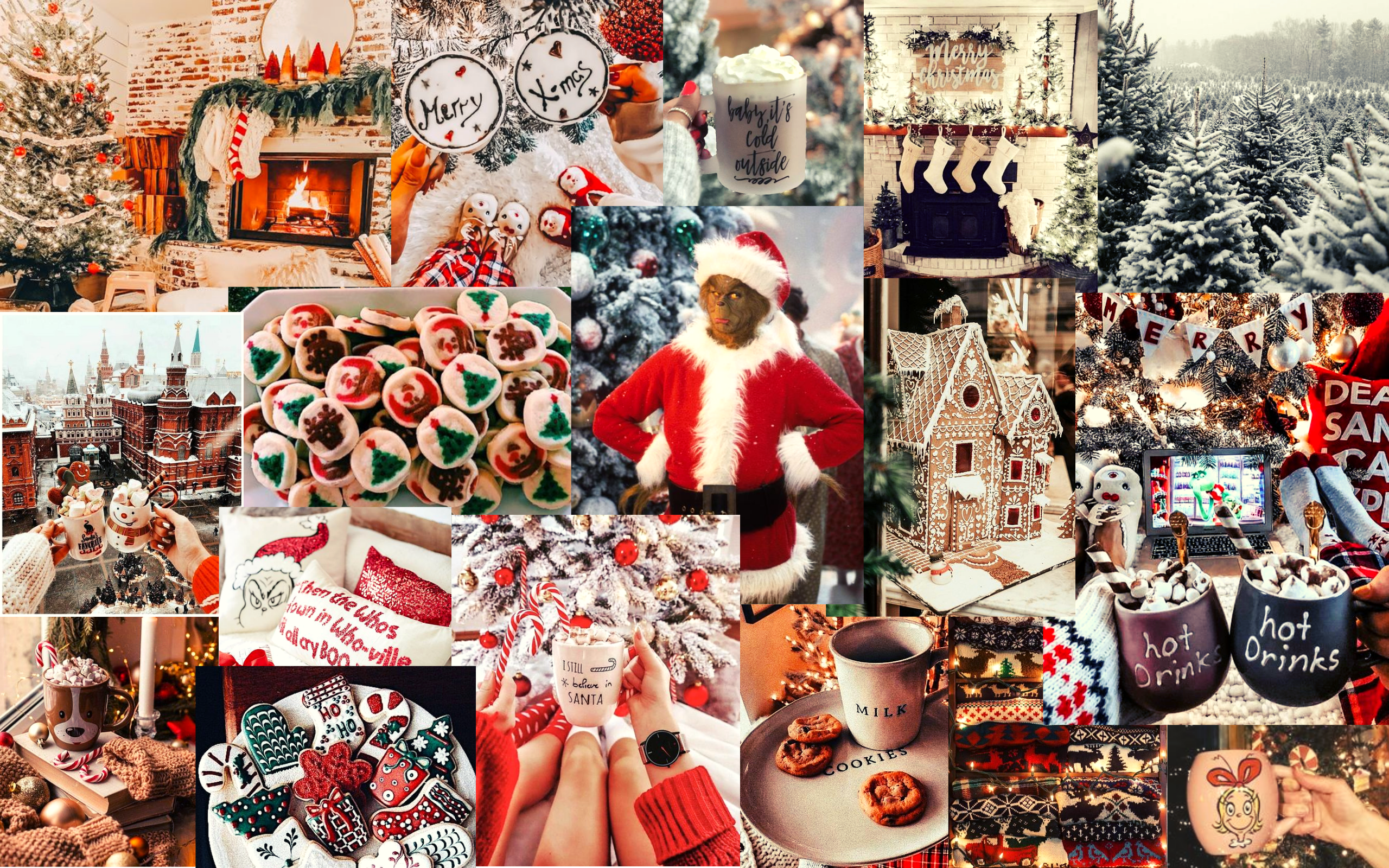 Laptop christmas collage wallpapers