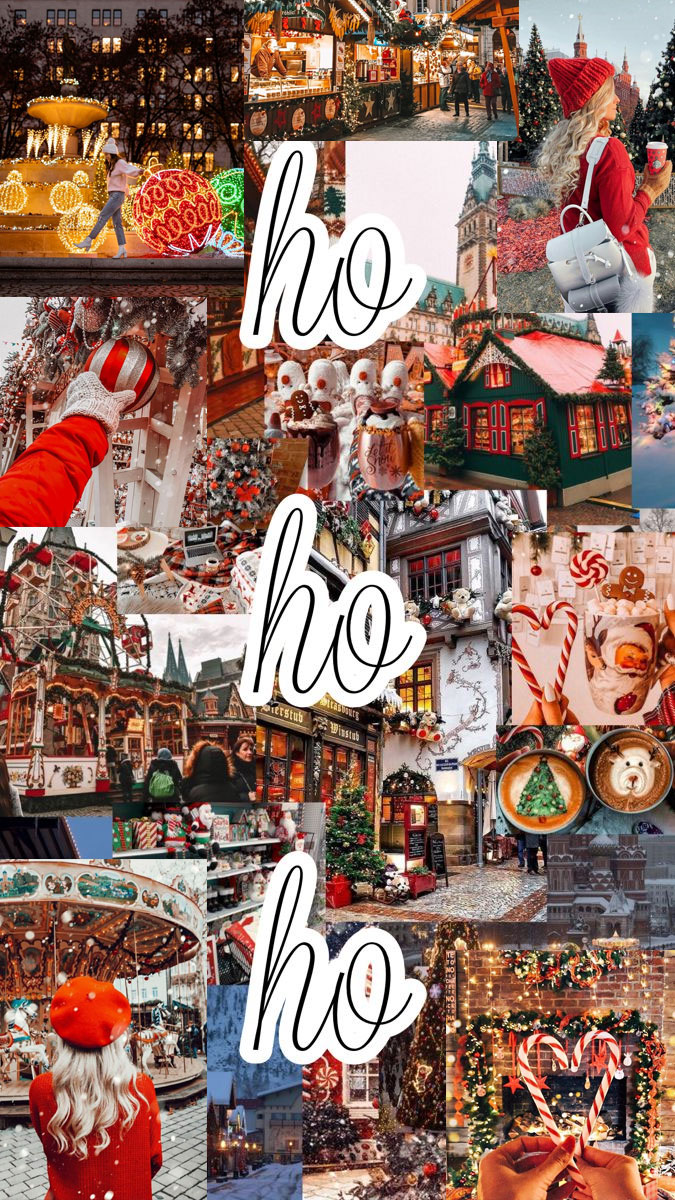 Christmas collage aesthetic ideas ho ho ho