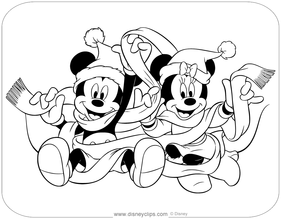 Mickey mouse friends christmas coloring pages