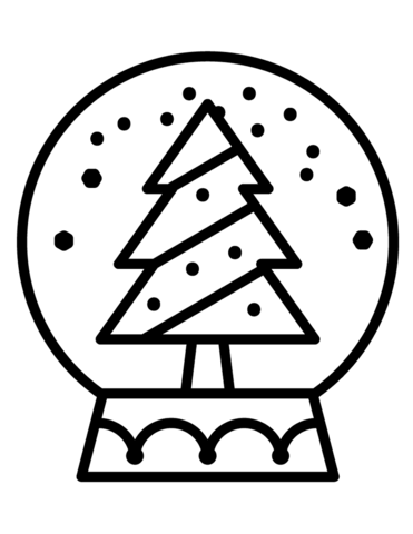 Christmas snow globe coloring page free printable coloring pages