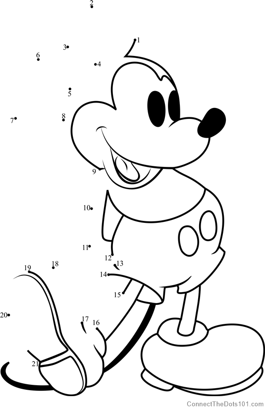 Mickey mouse by andy warhol dot to dot prtable worksheet