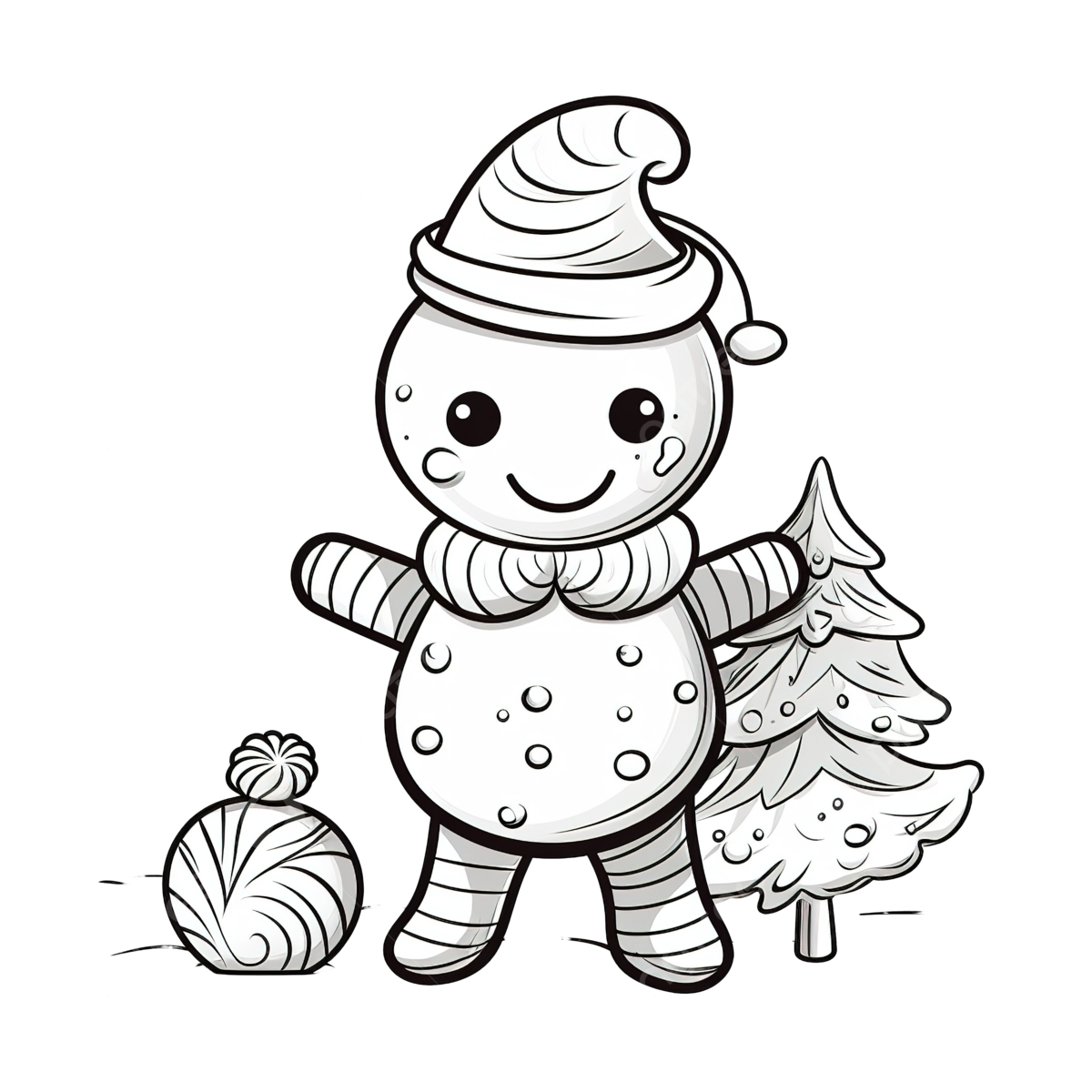 Merry christmas cute ginger cookie drawing sketch for coloring christmas coloring coloring character illustration png transparent image and clipart for free download