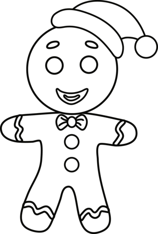 Christmas cookie gingerbread man coloring page free printable coloring pages