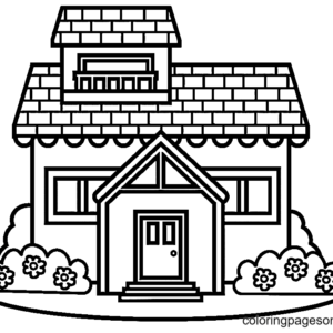 House coloring pages printable for free download