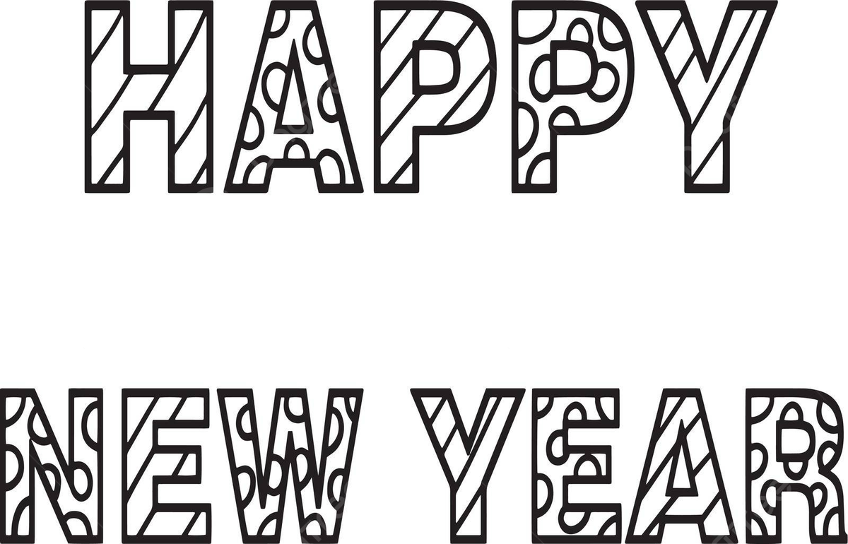 Kidfriendly coloring page celebrating a joyful new year in isolation vector resolution colouring book line png and vector with transparent background for free download