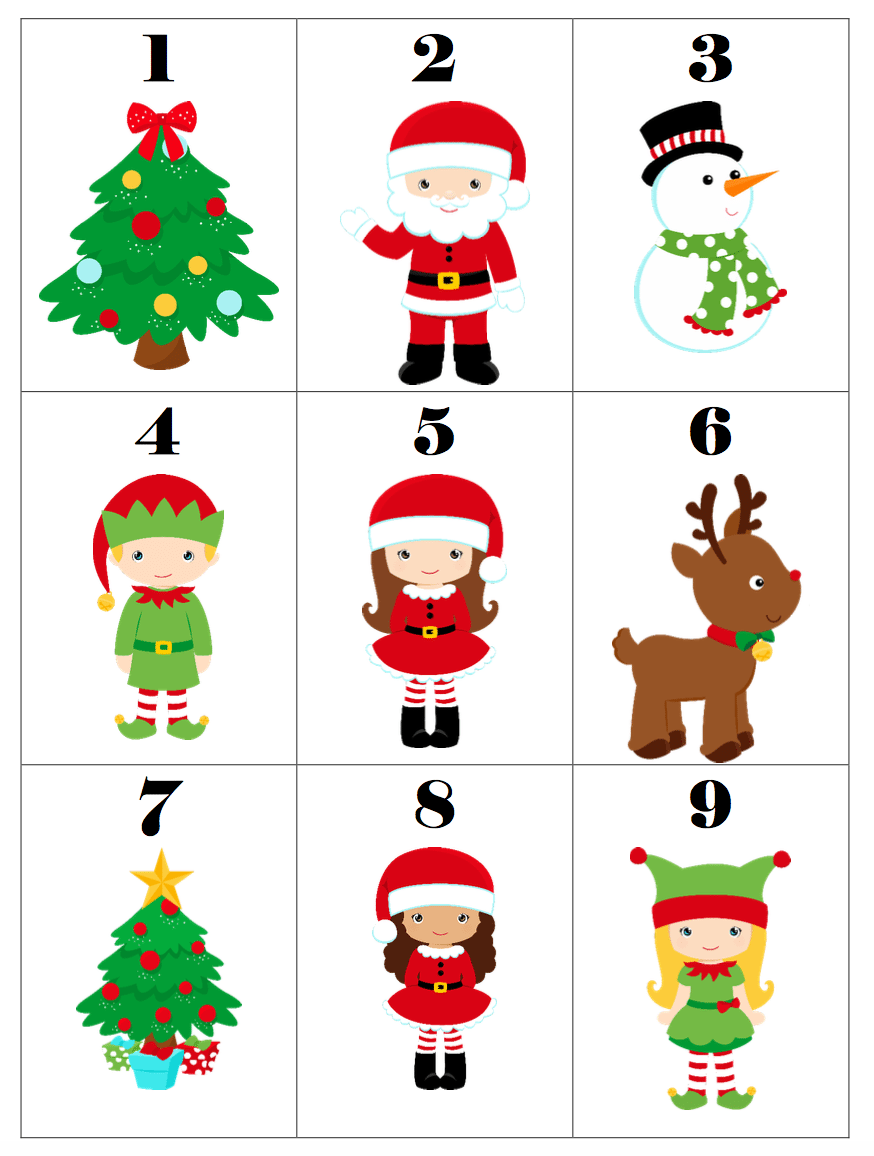 Free christmas reading countdown advent calendar