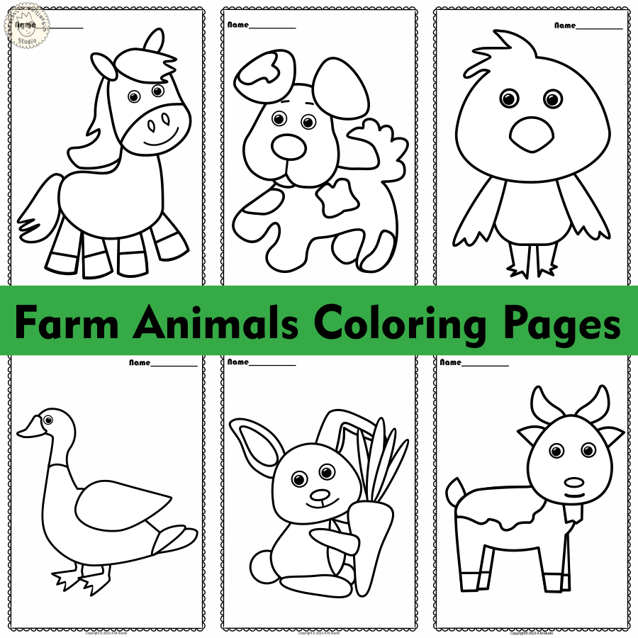 Farm animals coloring pages