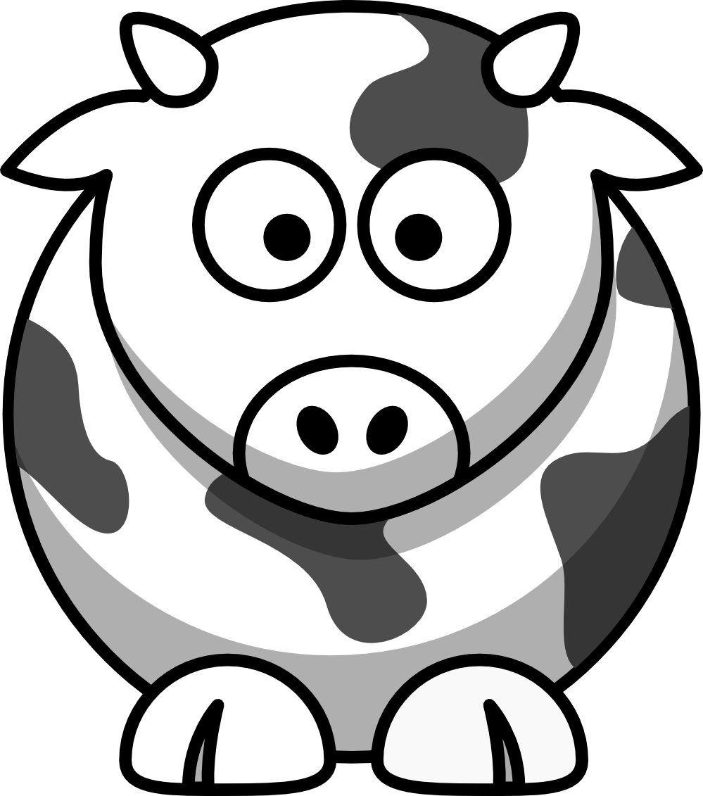 Black and white animals cartoon