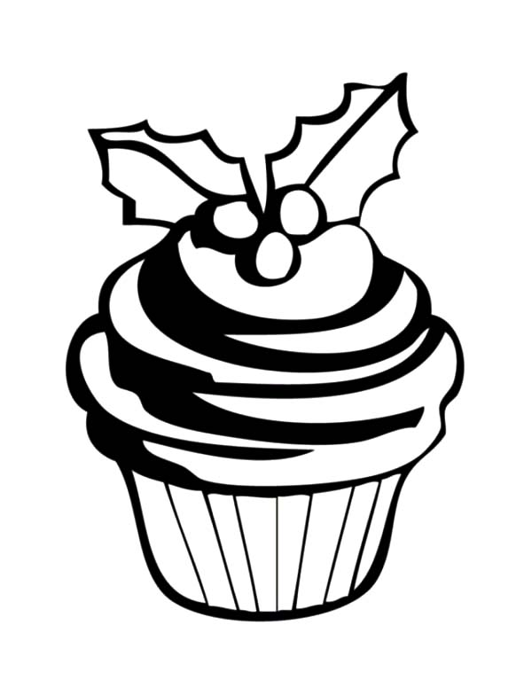 Christmas cupcakes coloring pages