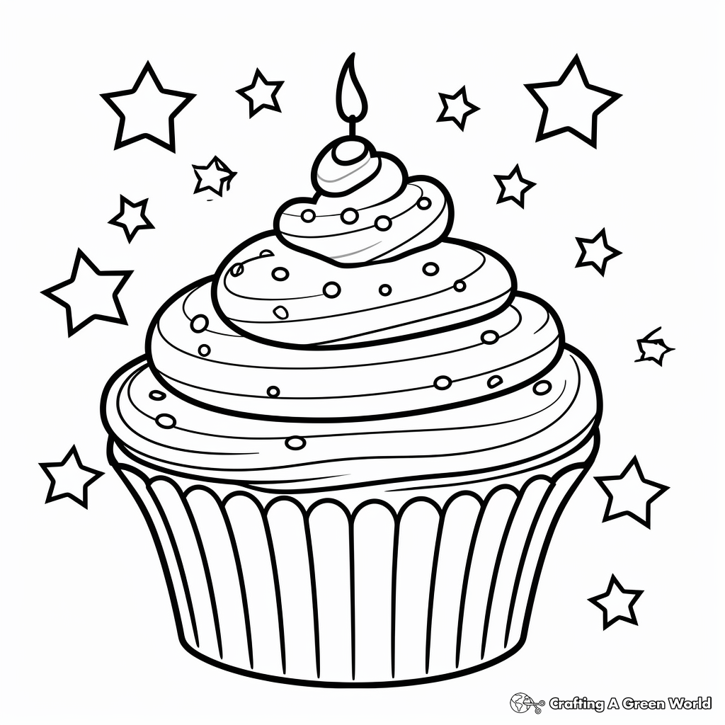 Cupcake coloring pages