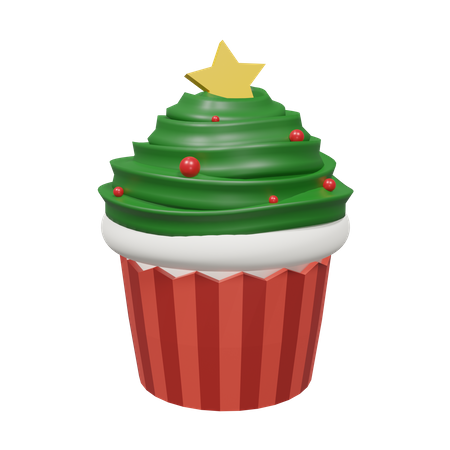 Christmas cupcake d icon download in png obj or blend format