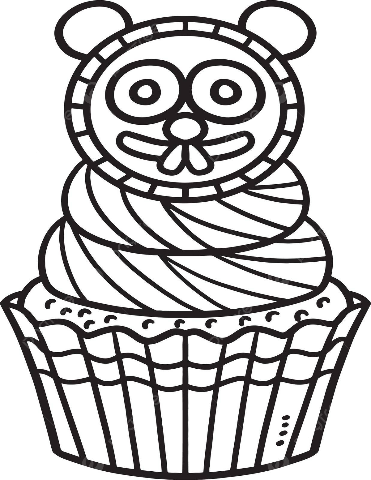Groundhog cupcake isolated coloring page for kids toddler monax isolated vector cake drawing cupcake drawing ring drawing png and vector with transparent background for free download
