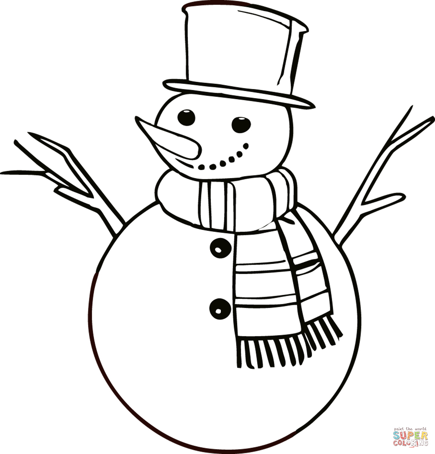 Snowman coloring page free printable coloring pages