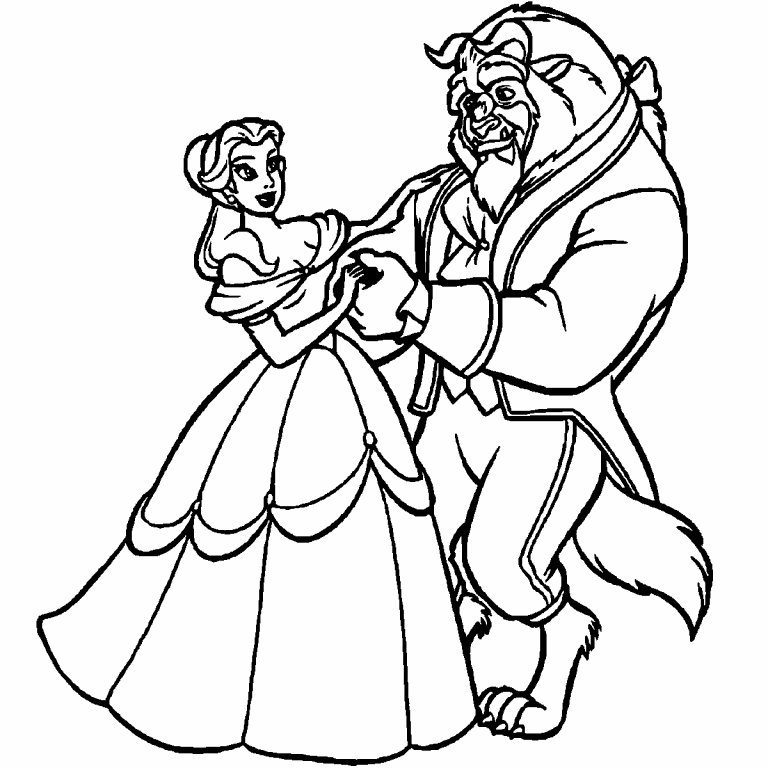 Free coloring page apr beauty and beast dance