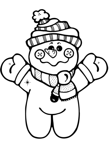 Happy snowman coloring page free printable coloring pages