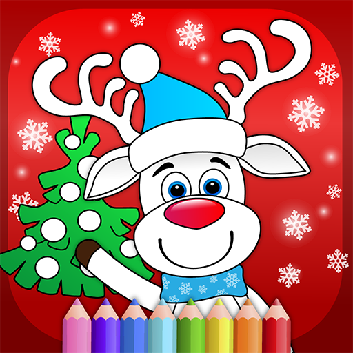 Children happy christmas coloring