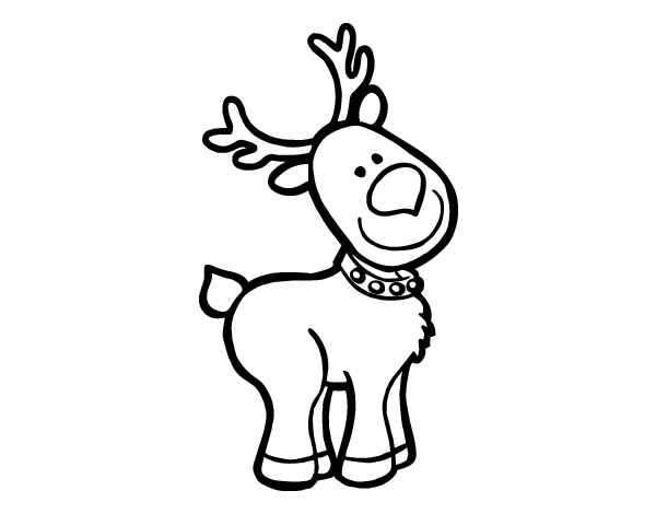 A christmas reindeer coloring page