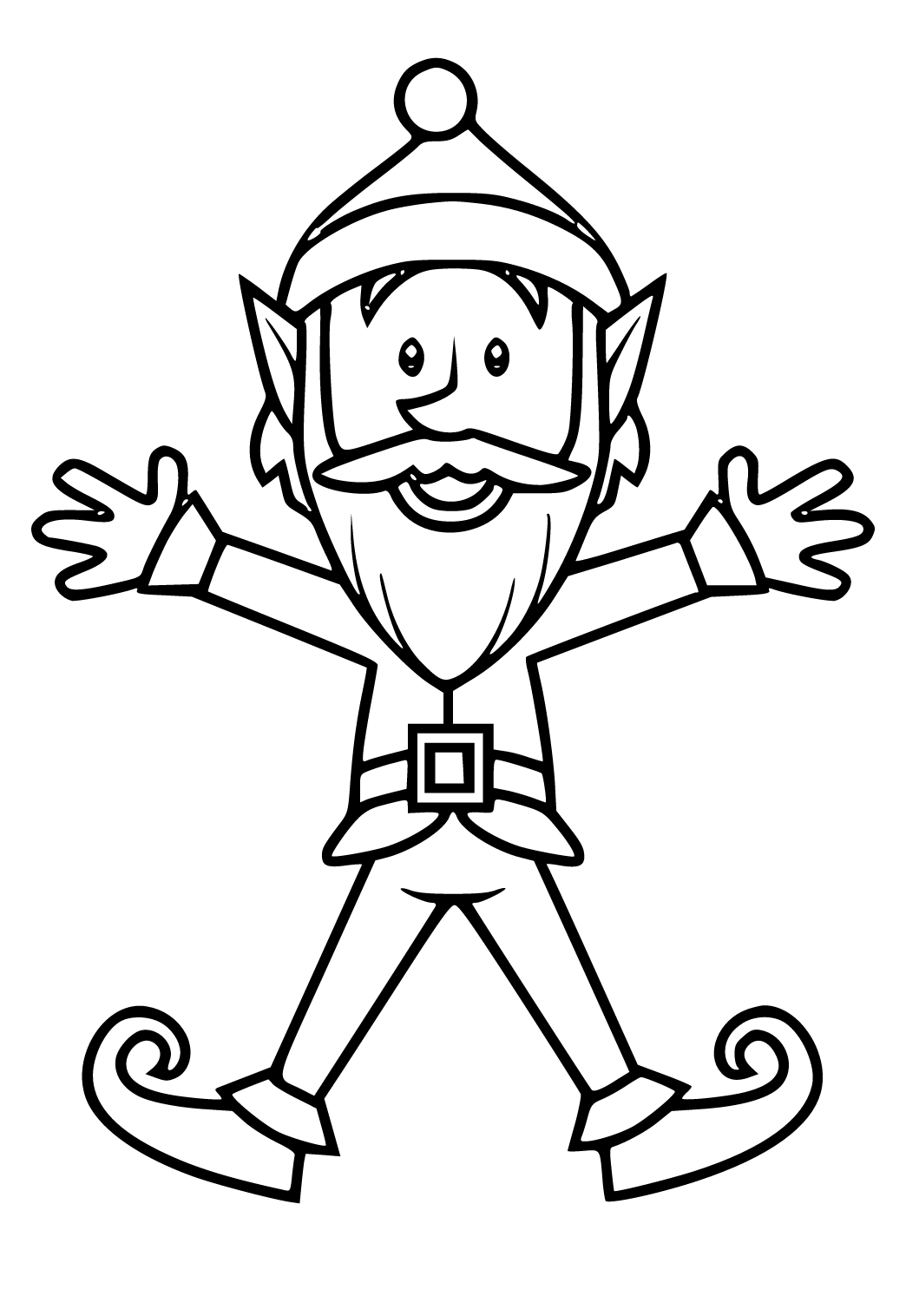 Free printable elf beard coloring page for adults and kids