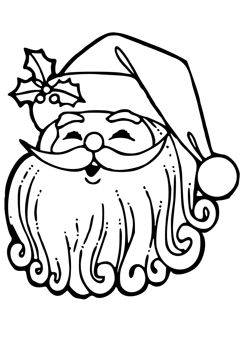 Free printable santa claus black coloring page sheet and picture for adults and kids girls and boys