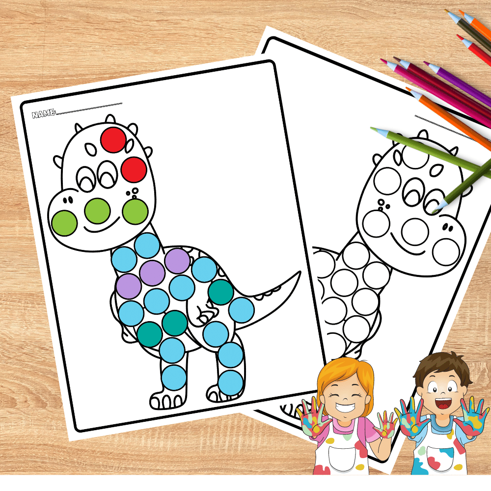 Dinosaurs dot marker printables jurassic dinosaurs coloring sheets made by teachers