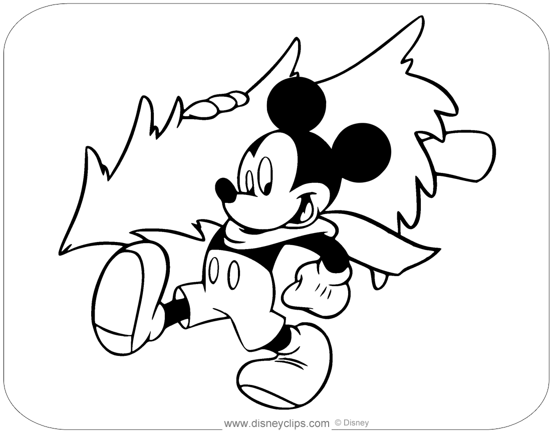 Mickey mouse christmas coloring pages