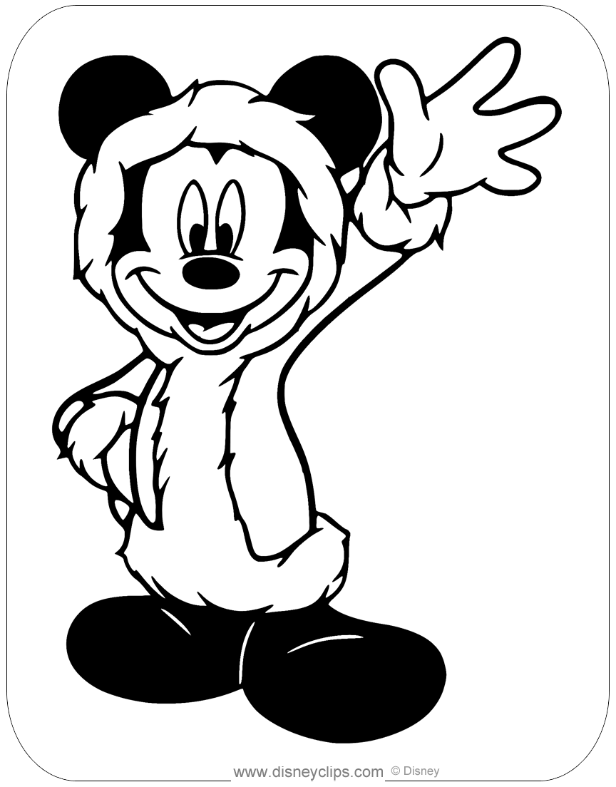 Mickey mouse christmas coloring pages