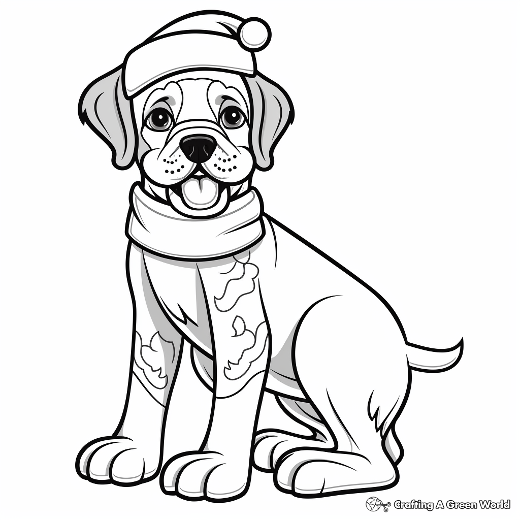 Christmas dog coloring pages