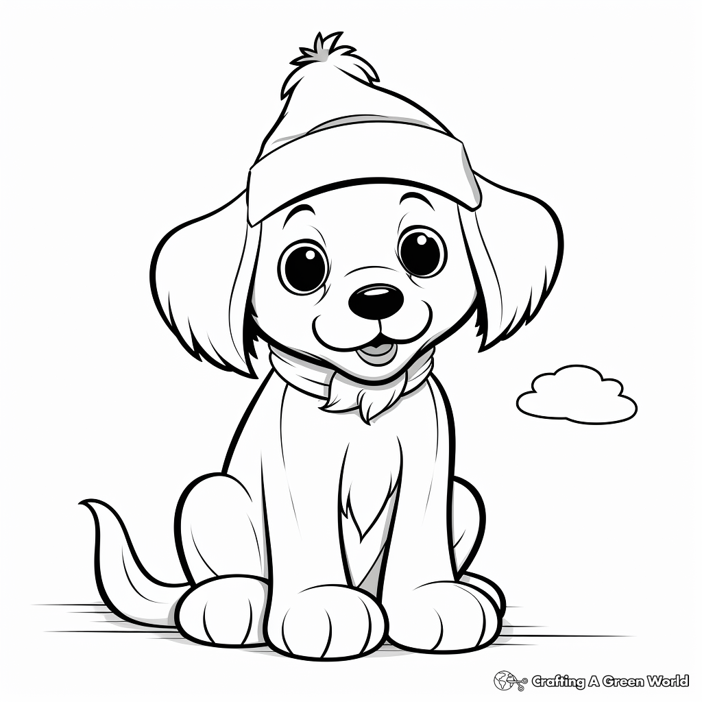 Christmas dog coloring pages