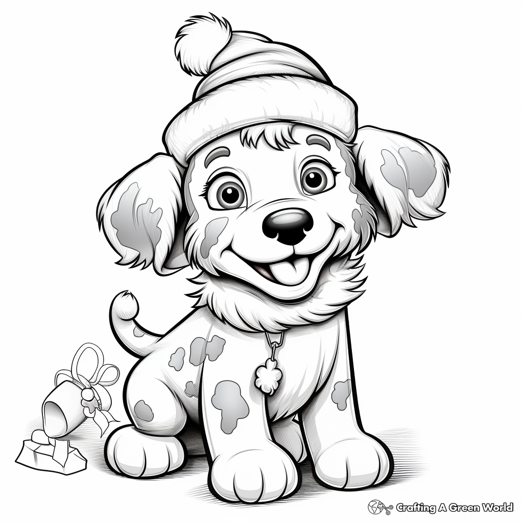 Christmas dog coloring pages