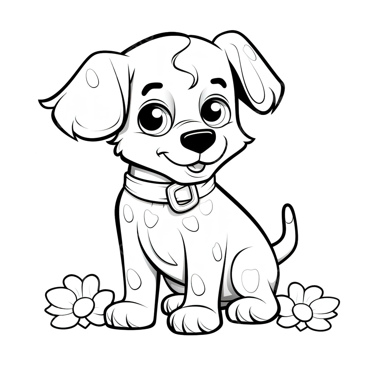 Dog character with coloring page coloring page outline of a cute dog cute drawing dalmatian coloring pages png transparent image and clipart for free download